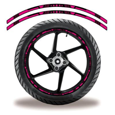 Friso De Roda Adesivo Refletivo Estrela Rosa Rosa