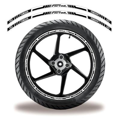 Friso De Roda Adesivo Refletivo Logo Yamaha Factor Preto Preto