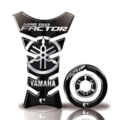 Kit Protetor Tanque Adesivo Moto Yamaha Factor Ano + 2016 Preto Preto