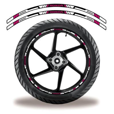 Adesivo Refletivo Friso Roda Moto Honda Rosa, Lilás Rosa