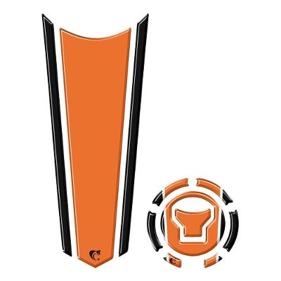 Adesivo Faixa Gravata Tanque E Bocal Moto Resinado Variados Laranja