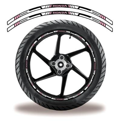 Adesivo Refletivo Friso Roda Moto Honda Rosa, Lilás Rosa Branco
