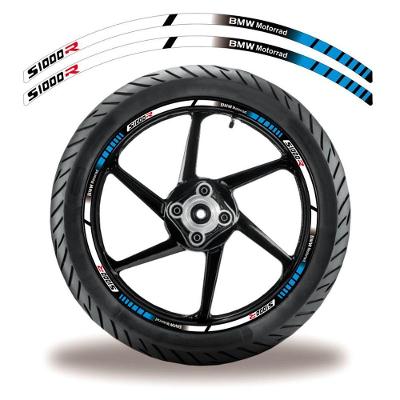 Friso De Roda Adesivo Refletivo Bmw S1000R Preto E Branco Azul