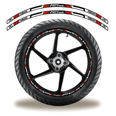 Friso De Roda Adesivo Refletivo Yamaha Factor Branco E Preto