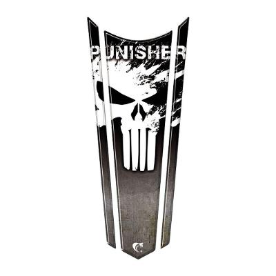 Adesivo Faixa Gravata Resinado Tanque Moto Honda Punisher Preto
