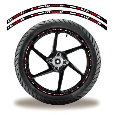 Friso De Roda Adesivo Refletivo Honda Cbr 300R Preto Branco E Vermelho Branco