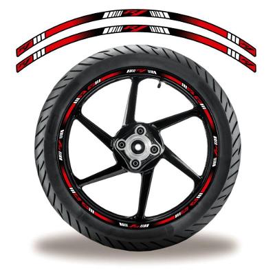 Friso De Roda Adesivo Refletivo Yamaha R1 Vermelho E Preto Vermelho
