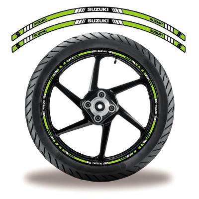 Adesivo Friso Roda Refletivo Moto Suzuki Verde Verde 1