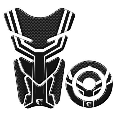Adesivo Protetor Tanque E Bocal Moto Yamaha Carbono Preto E Branco