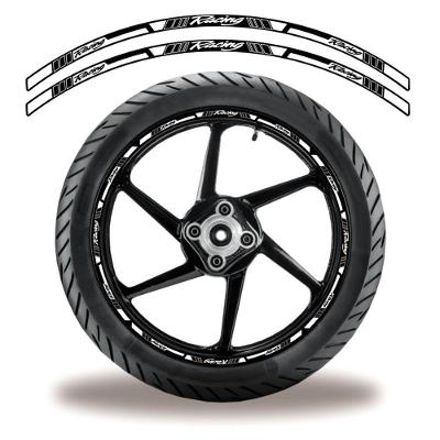 Friso De Roda Adesivo Refletivo Racing Branco E Preto