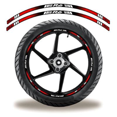 Friso De Roda Adesivo Refletivo Yamaha R6 Branco E Vermelho Vermelho