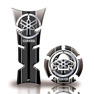 Kit Protetor De Tanque E Bocal Moto Yamaha Diapasão Cinza Preto