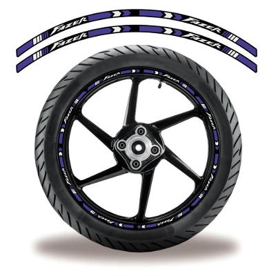 Friso De Roda Adesivo Refletivo Yamaha Fazer Branco E Azul