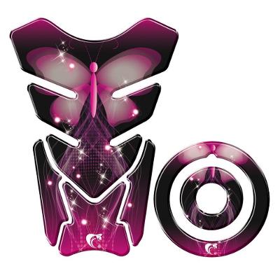 Adesivo Protetor Tanque E Bocal Moto Yamaha Borboleta Rosa