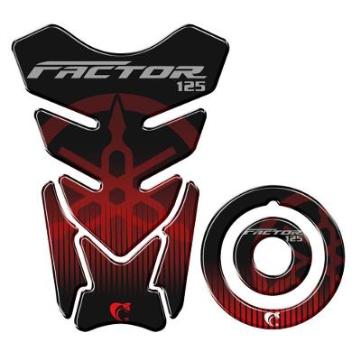 Adesivo Protetor Tanque E Bocal Moto Yamaha Factor 125 Vermelho E Preto