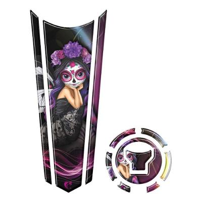 Adesivo Faixa Gravata Tanque E Bocal Moto Resinado Roxo