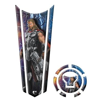 Adesivo Faixa Gravata Tanque E Bocal Moto Resinado Thor Preto