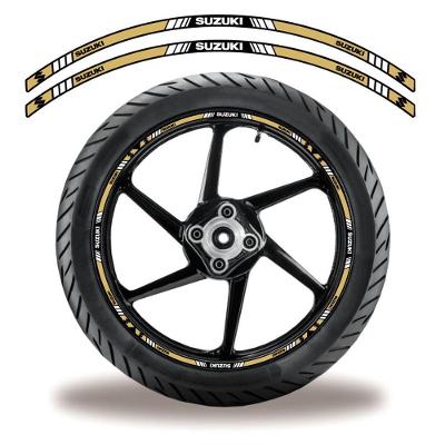 Adesivo Friso Roda Refletivo Moto Suzuki Dourado Dourado 2