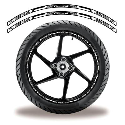 Friso De Roda Adesivo Refletivo Yamaha Factor Preto E Branco Cinza