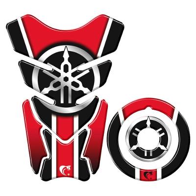 Adesivo Protetor Tanque E Bocal Moto Yamaha Diapasão Vermelho