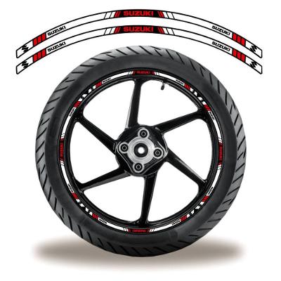 Adesivo Friso Roda Moto Suzuki Vermelho Branco Vermelho