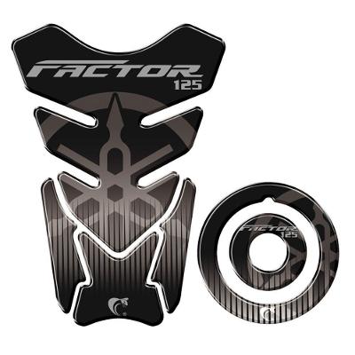Adesivo Protetor Tanque E Bocal Moto Yamaha Factor 125 Preto E Cinza
