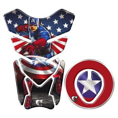 Protetor Tanque E Bocal Adesivo Moto Honda Capitao America Ate 2017 Azul