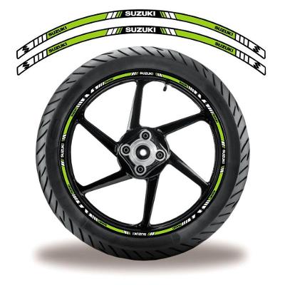 Adesivo Friso Roda Refletivo Moto Suzuki Verde Verde 2