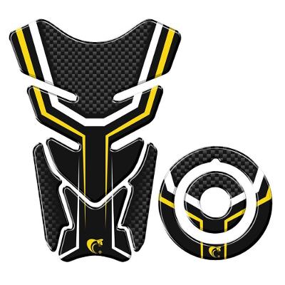 Adesivo Protetor Tanque E Bocal Moto Yamaha Carbono Amarelo