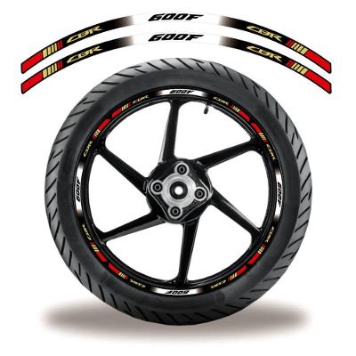 Friso De Roda Adesivo Refletivo Honda Cbr 600F Bege Vermelho E Preto Vermelho