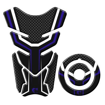 Adesivo Protetor Tanque E Bocal Moto Yamaha Carbono Azul