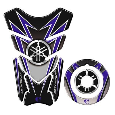 Adesivo Protetor Tanque E Bocal Moto Yamaha Motosport Azul E Preto