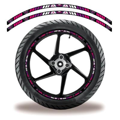 Friso De Roda Adesivo Refletivo Borboleta Rosa Rosa