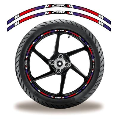 Friso De Roda Adesivo Refletivo Cbr Preto E Branco Azul