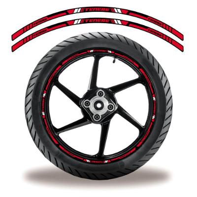 Friso De Roda Adesivo Refletivo Yamaha Tenere Vermelho E Preto Vermelho