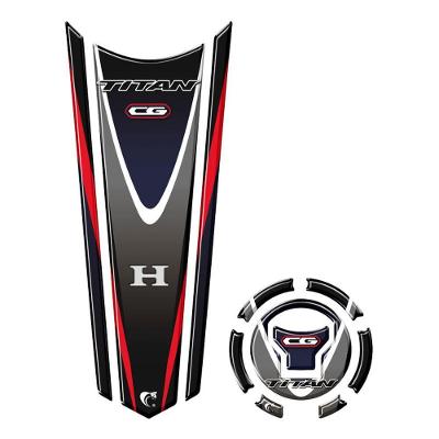 Adesivo Faixa Gravata Tanque E Bocal Moto Resinado Cg Titan Preto