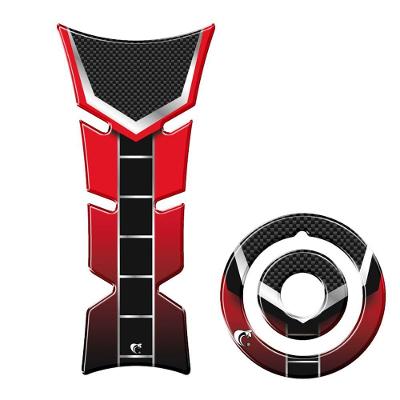 Kit Protetor De Tanque E Bocal Moto Yamaha Vermelho Vermelho