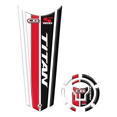 Adesivo Protetor Tanque E Bocal Gravata Honda Titan Acima 2018 Vermelho