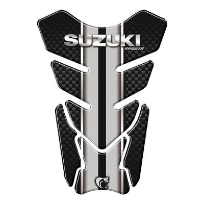 Adesivo Resinado Protetor De Tanque Moto Qualquer Moto Suzuki Prata Prata E Preto