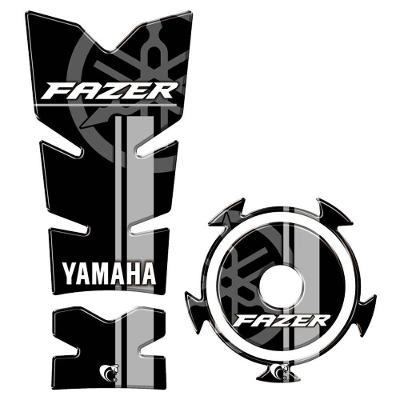 Kit Protetor Tanque E Bocal Adesivo Moto Yamaha Fz15 Ano 2022/2023 Cinza