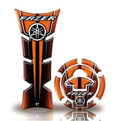 Kit Protetor De Tanque E Bocal Moto Yamaha Fazer Diapasão Laranja Acima 2018 Laranja