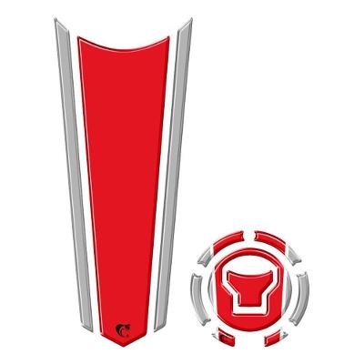 Adesivo Faixa Gravata Tanque E Bocal Moto Resinado Variados Vermelho2