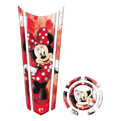 Adesivo Faixa Gravata Tanque E Bocal Moto Resinado Minnie Vermelho