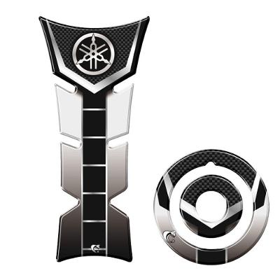 Kit Protetor De Tanque E Bocal Moto Yamaha Diapasão Prata Prata