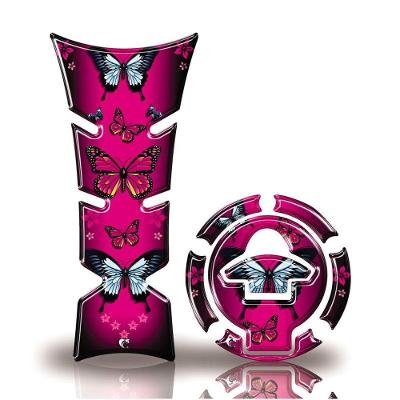 Kit Protetor De Tanque E Bocal Moto Yamaha Borboleta Rosa Acima 2018 Pink
