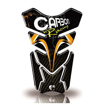 Protetor De Tanque Adesivo Resinado Carbon Racing Serve Em Todos As Motos Amarelo