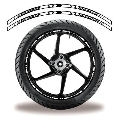 Friso De Roda Adesivo Refletivo Factor Branco E Preto Preto