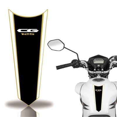 Adesivo Faixa Gravata Tanque Moto Cg 160 125 Titan Fan 125 Preto Com Dourado