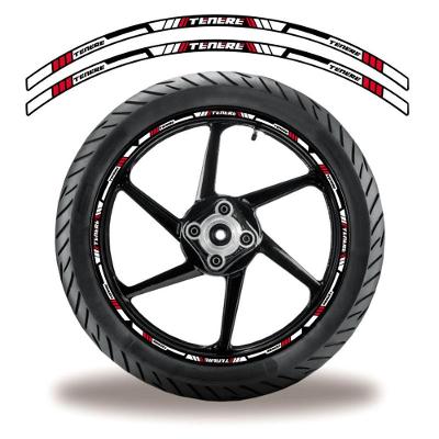 Friso De Roda Adesivo Refletivo Yamaha Tenere Branco E Preto Vermelho