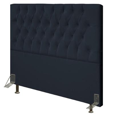 Cabeceira Cama Box Casal 140cm Diamante D10 Suede Preto